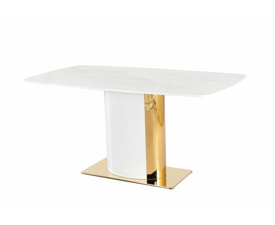 Стол обеденный Барнео BS1802-160GR, 160х90х76 см, светло-серая керамика/золото, изображение 2 | Интернет магазин мебели и декора LifeDekor