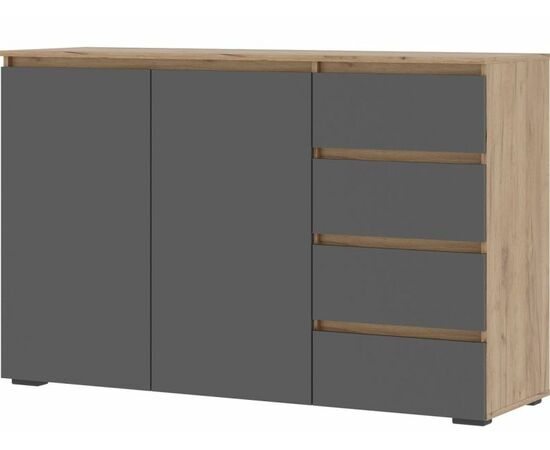 Комод «Хелен» КМ-06, графит/дуб крафт золотой | Интернет магазин мебели и декора LifeDekor