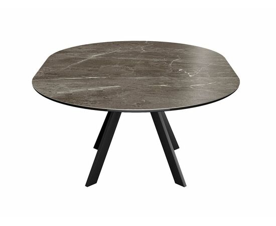 Стол DikLine SKC120 d1200 Керамика Tundra Gris (темно-серый суперглянец)/подстолье черное/опоры черные, изображение 7 | Интернет магазин мебели и декора LifeDekor