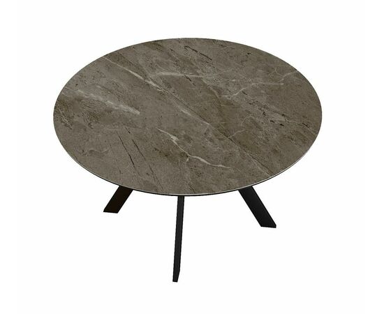 Стол DikLine SKC120 d1200 Керамика Tundra Gris (темно-серый суперглянец)/подстолье черное/опоры черные, изображение 6 | Интернет магазин мебели и декора LifeDekor