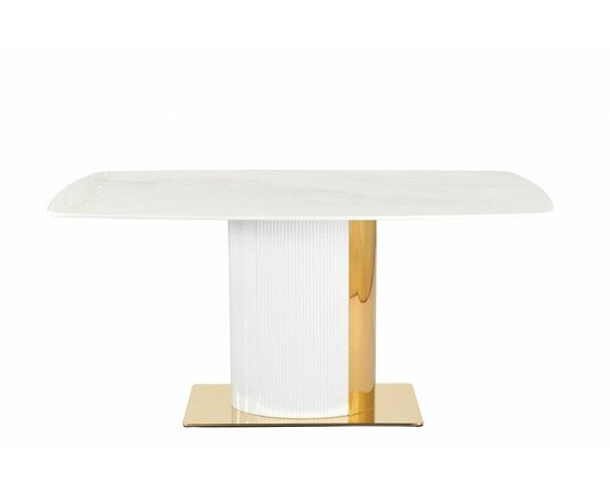 Стол обеденный Барнео BS1802-160GR, 160х90х76 см, светло-серая керамика/золото | Интернет магазин мебели и декора LifeDekor