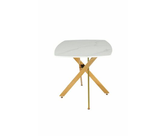 Стол обеденный Элис Рэк BS1803-140WT,140х80х76 см, белый/золото, изображение 2 | Интернет магазин мебели и декора LifeDekor