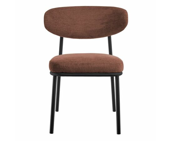 Стул Lucas 2 терракотовый шенилл с чёрными ножками, изображение 2 | Интернет магазин мебели и декора LifeDekor