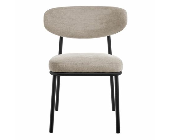 Стул Lucas 2 латте шенилл с чёрными ножками, изображение 2 | Интернет магазин мебели и декора LifeDekor