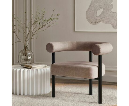 Кресло Biggi, шенил Puffy beige / опоры черные, изображение 4 | Интернет магазин мебели и декора LifeDekor