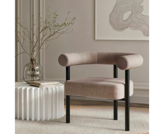 Кресло Biggi, шенил Puffy beige / опоры черные, изображение 9 | Интернет магазин мебели и декора LifeDekor