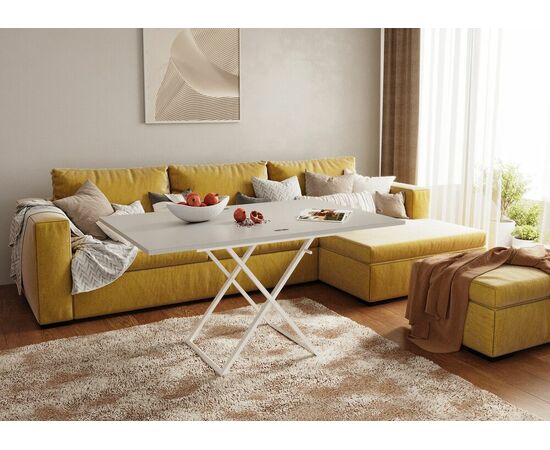 Стол трансформер Орфей 1, белый/серый, изображение 16 | Интернет магазин мебели и декора LifeDekor