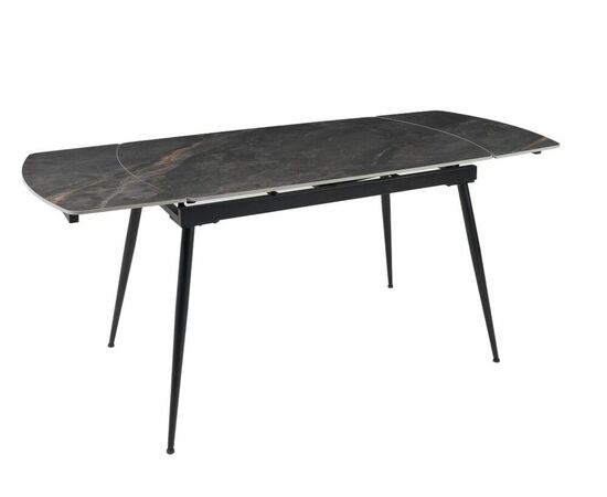Стол керамический раскладной Astra 120-180*80*76 серый мрамор/черный | Интернет магазин мебели и декора LifeDekor
