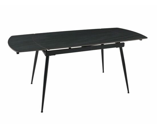 Стол керамический раскладной Astra 120-180*80*76 мрамор графит/черный | Интернет магазин мебели и декора LifeDekor