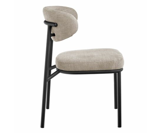 Стул Lucas 2 латте шенилл с чёрными ножками, изображение 3 | Интернет магазин мебели и декора LifeDekor