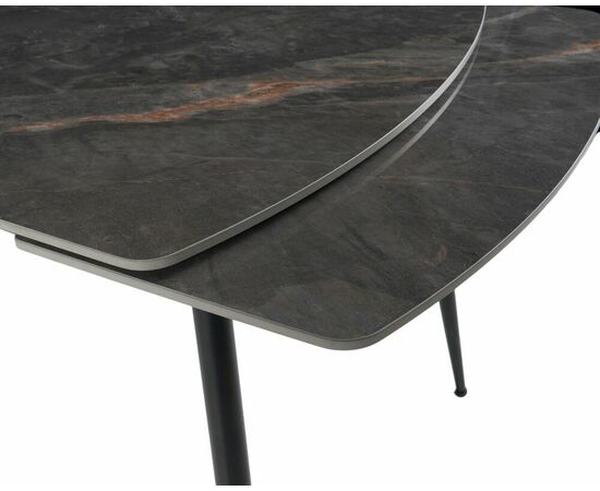 Стол керамический раскладной Astra 120-180*80*76 серый мрамор/черный, изображение 9 | Интернет магазин мебели и декора LifeDekor