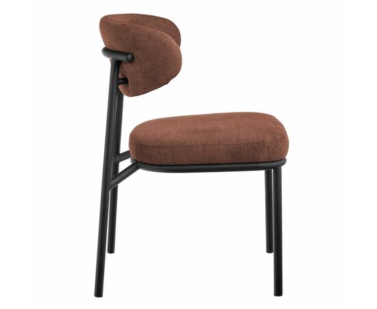 Стул Lucas 2 терракотовый шенилл с чёрными ножками, изображение 3 | Интернет магазин мебели и декора LifeDekor