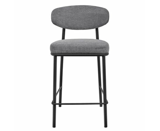 Стул полубарный Lucas 2 серый шенилл с чёрными ножками, изображение 2 | Интернет магазин мебели и декора LifeDekor