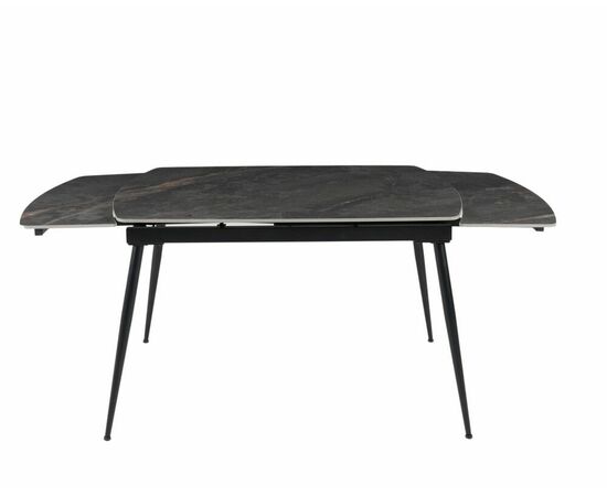 Стол керамический раскладной Astra 120-180*80*76 серый мрамор/черный, изображение 3 | Интернет магазин мебели и декора LifeDekor