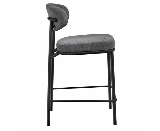 Стул полубарный Lucas 2 серый шенилл с чёрными ножками, изображение 3 | Интернет магазин мебели и декора LifeDekor