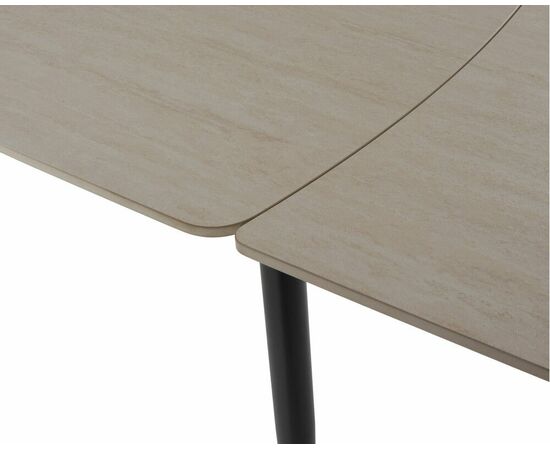 Стол керамический раскладной Astra 120-180*80*76 бежевая керамика/черный, изображение 11 | Интернет магазин мебели и декора LifeDekor