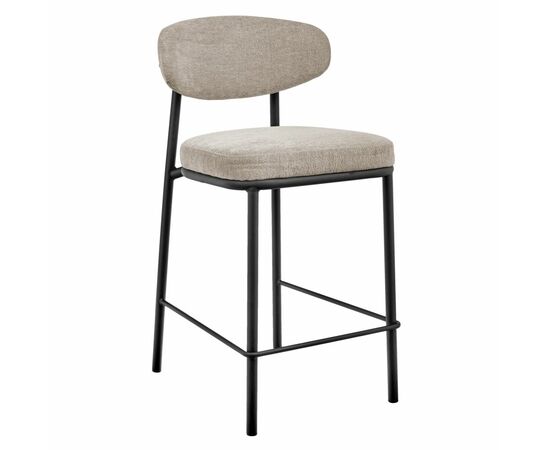 Стул полубарный Lucas 2 латте шенилл с чёрными ножками | Интернет магазин мебели и декора LifeDekor