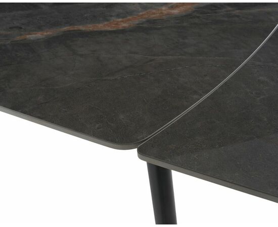 Стол керамический раскладной Astra 120-180*80*76 серый мрамор/черный, изображение 10 | Интернет магазин мебели и декора LifeDekor