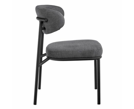 Стул Lucas 2 серый шенилл с чёрными ножками, изображение 3 | Интернет магазин мебели и декора LifeDekor