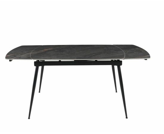 Стол керамический раскладной Astra 120-180*80*76 серый мрамор/черный, изображение 2 | Интернет магазин мебели и декора LifeDekor