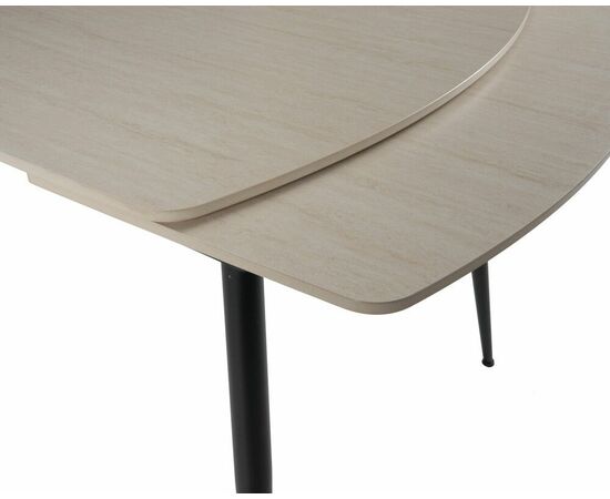 Стол керамический раскладной Astra 120-180*80*76 бежевая керамика/черный, изображение 10 | Интернет магазин мебели и декора LifeDekor