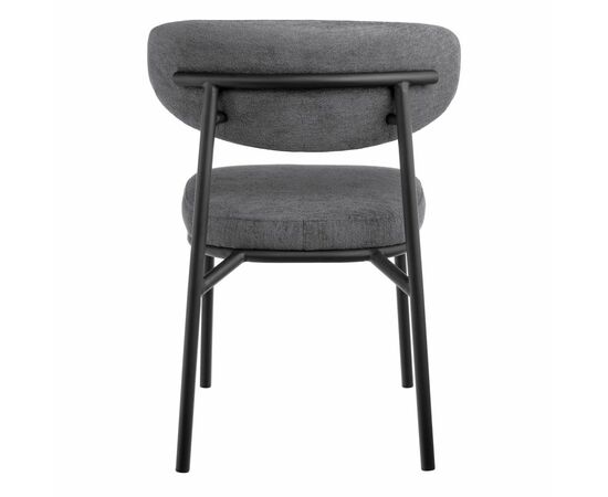 Стул Lucas 2 серый шенилл с чёрными ножками, изображение 4 | Интернет магазин мебели и декора LifeDekor