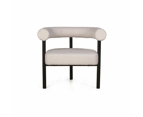 Кресло Biggi, букле Turin ivory / опоры черные, изображение 2 | Интернет магазин мебели и декора LifeDekor