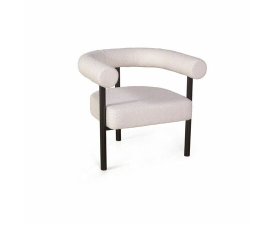 Кресло Biggi, букле Turin ivory / опоры черные, изображение 4 | Интернет магазин мебели и декора LifeDekor