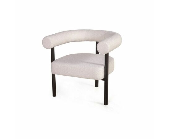 Кресло Biggi, букле Turin ivory / опоры черные | Интернет магазин мебели и декора LifeDekor