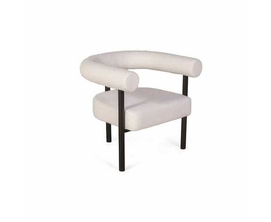 Кресло Biggi, букле Turin ivory / опоры черные, изображение 5 | Интернет магазин мебели и декора LifeDekor