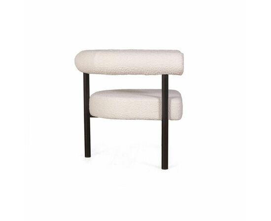 Кресло Biggi, букле Turin ivory / опоры черные, изображение 3 | Интернет магазин мебели и декора LifeDekor