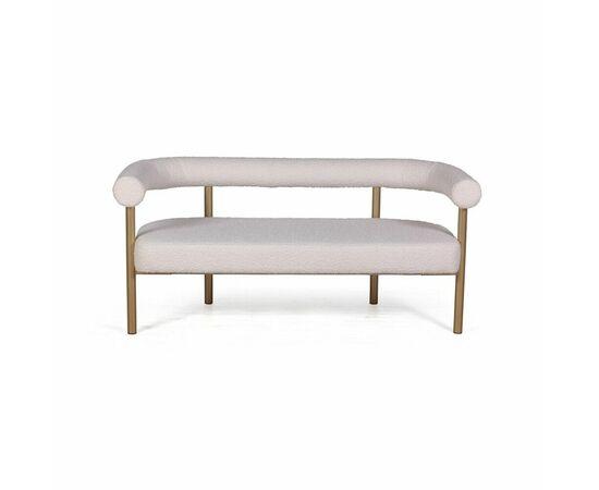 Диван Biggi, букле Turin ivory / опоры золото, изображение 3 | Интернет магазин мебели и декора LifeDekor