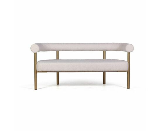 Диван Biggi, букле Turin ivory / опоры золото, изображение 2 | Интернет магазин мебели и декора LifeDekor