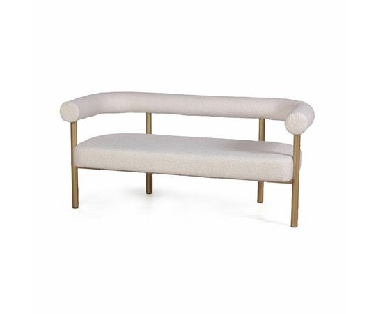 Диван Biggi, букле Turin ivory / опоры золото, изображение 4 | Интернет магазин мебели и декора LifeDekor