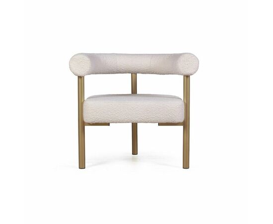 Кресло Biggi, букле Turin ivory / опоры золото, изображение 2 | Интернет магазин мебели и декора LifeDekor