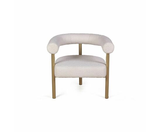 Кресло Biggi, букле Turin ivory / опоры золото, изображение 7 | Интернет магазин мебели и декора LifeDekor