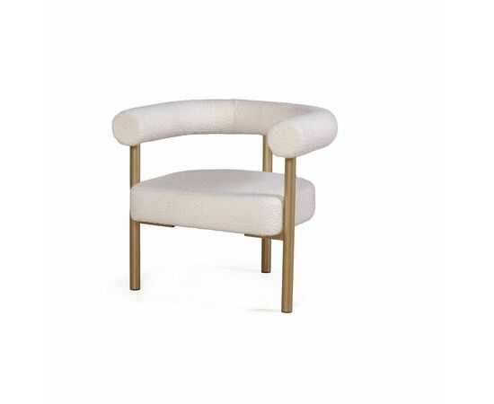 Кресло Biggi, букле Turin ivory / опоры золото | Интернет магазин мебели и декора LifeDekor