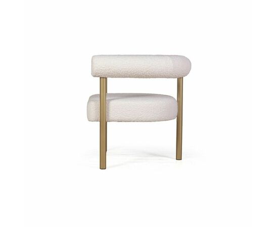 Кресло Biggi, букле Turin ivory / опоры золото, изображение 3 | Интернет магазин мебели и декора LifeDekor