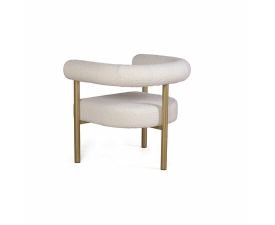 Кресло Biggi, букле Turin ivory / опоры золото, изображение 5 | Интернет магазин мебели и декора LifeDekor