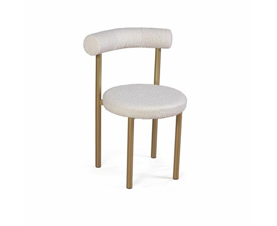 Стул Biggi, букле Turin ivory / опоры золото, изображение 4 | Интернет магазин мебели и декора LifeDekor