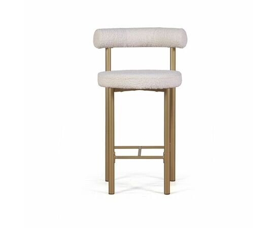 Стул полубарный Biggi, букле Turin ivory / опоры золото, изображение 2 | Интернет магазин мебели и декора LifeDekor