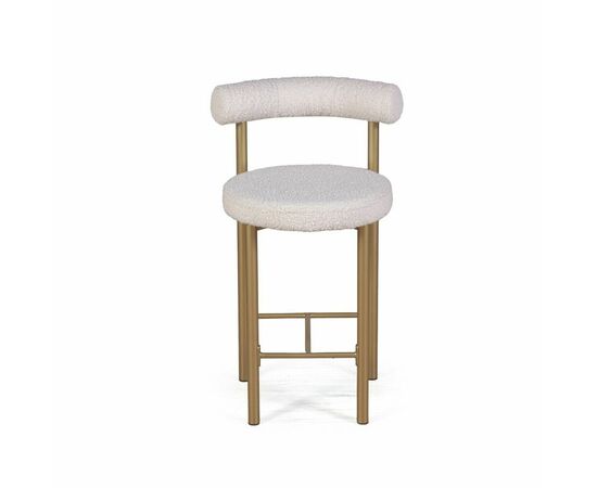 Стул полубарный Biggi, букле Turin ivory / опоры золото, изображение 6 | Интернет магазин мебели и декора LifeDekor