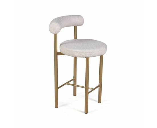 Стул полубарный Biggi, букле Turin ivory / опоры золото, изображение 4 | Интернет магазин мебели и декора LifeDekor