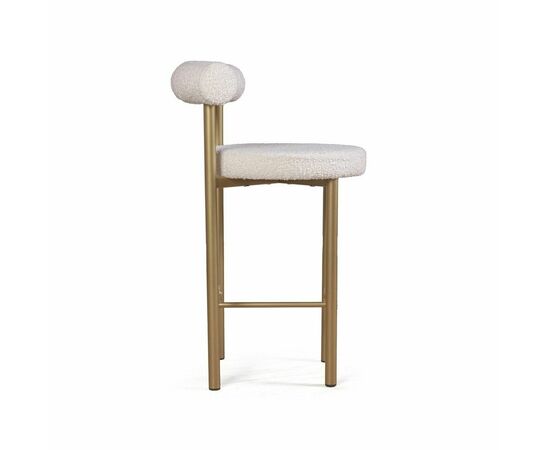 Стул полубарный Biggi, букле Turin ivory / опоры золото, изображение 3 | Интернет магазин мебели и декора LifeDekor