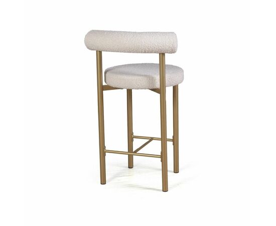 Стул полубарный Biggi, букле Turin ivory / опоры золото, изображение 5 | Интернет магазин мебели и декора LifeDekor