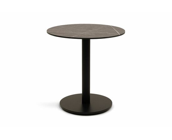"Каффе" стол из HPL круглый Ø70см, цвет "серый мрамор", подстолье стальное | Интернет магазин мебели и декора LifeDekor