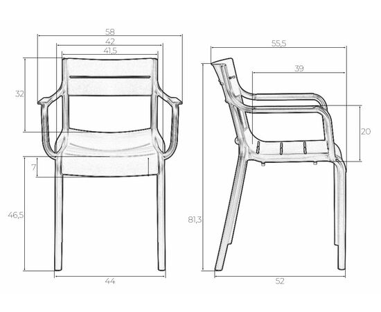 Стул обеденный DOBRIN TIM ARM, темно-серый (GR-04), Вариант: тёмно-серый (GR-04), изображение 8 | Интернет магазин мебели и декора LifeDekor
