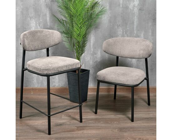 Стул Lucas 2 латте шенилл с чёрными ножками, изображение 10 | Интернет магазин мебели и декора LifeDekor