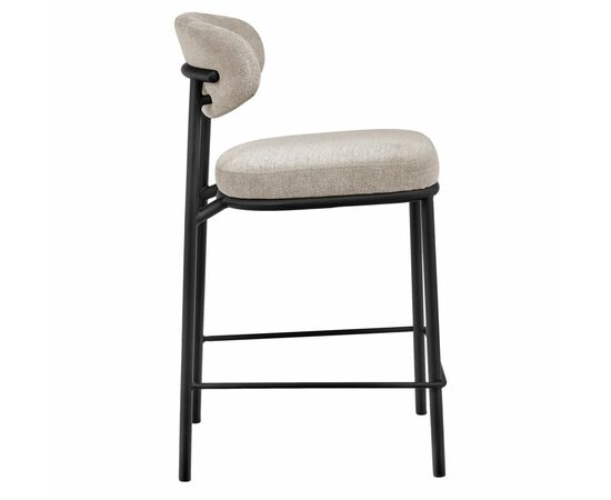 Стул полубарный Lucas 2 латте шенилл с чёрными ножками, изображение 3 | Интернет магазин мебели и декора LifeDekor