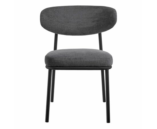 Стул Lucas 2 серый шенилл с чёрными ножками, изображение 2 | Интернет магазин мебели и декора LifeDekor